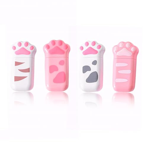 JSKWIKE 4 Pcs Correttore a nastro Bianco Nastro di Correzione Nastro correttore in una bella scatola per zampe di gatto al latte mini compatto per Scuole e Uffici Regali di Vacanza 2 rosa e 2 blu