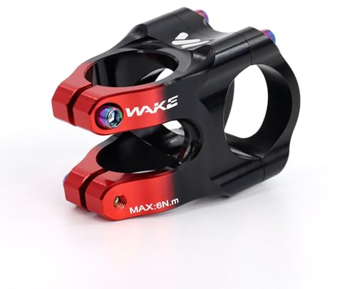 CYSKY 31.8 Potencia 35mm 0 Grado MTB Potencia Corta Vástago de Manillar Riser 1-1/8 para Bicicleta de montaña Bicicleta de Carretera BMX Bicicleta de Ciudad (Negro & Rojo)