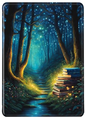 Custodia per Kindle Paperwhite 12. Gen 2024 Cover Flip Case Silicone Kindle Colorsoft Auto Sveglia o Sonno PU TPU Custodia Foresta Libro Luminoso Modello Signature Edition Custodia 7 (color 1)