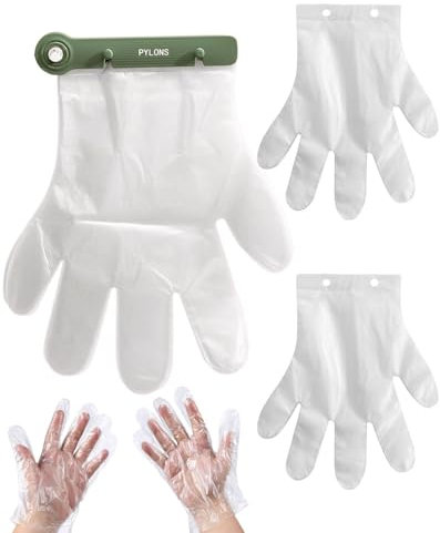 TPZORJX Guantes desechables,200 pcs guantes de plástico desechables y creativos,Guantes de Plástico,dispensador de guantes para usar con una sola mano,guantes de plástico gruesos,guantes de cocina