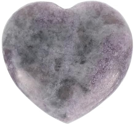 PATIKIL Piedra De Cristal Natural En Forma De Corazón, Gema De Amor Mini Pulida De 1.2 Pulgadas, Piedras De Ansiedad Grabadas Para Bolsillo Regalos Para Mujeres, Lepidolita Púrpura