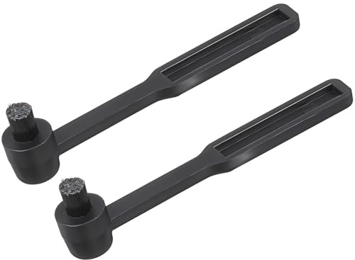 BAZEITFLOW Cepillo Limpiador de Agujas para Tocadiscos 2 Unidades Cerdas Finas de Nailon Compacto y Portátil Resistente Plástico Negro Adecuado para Limpieza de Agujas y Discos de Vinilo