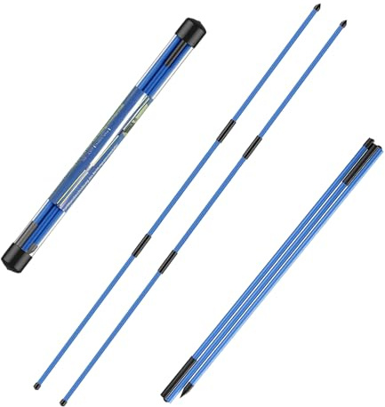 flintronic Golf Alignment Stick, 2PCS Golf Practice Training Aid, Collapsible Golf Practice Rods for Aiming, Putting, Full Swing, Posture Corrector, with Clear Tube Case，Blue