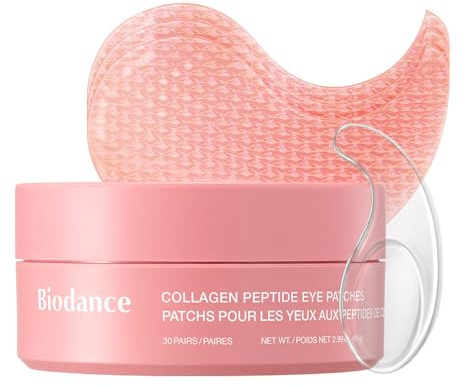 BIODANCE Collagen Peptide Eye Patches, Anti Wrinkle & Smile Line Patches for Face, Under Eye Mask for Fine Lines & Eye Bags, Travel Essentials & Self Care Gifts for Women, Korean Skin Care (60 Count)