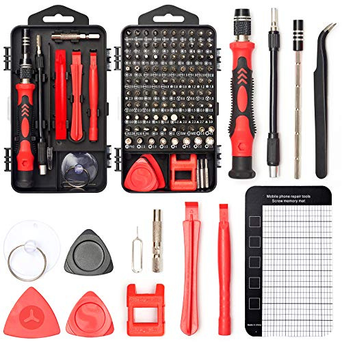 SHARDEN Feinmechaniker Schraubendreher Set, 122 in 1 Mini Präzisions Werkzeug Kit mit Torx T2 T5 T6 T8 T9, Handy Reparatur Werkzeug Set für Uhr, PC, Brille, PS, Kamera, Phone mit 1 Magnetische Pad