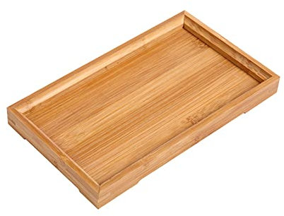 Plateau de service en bambou,URMAGIC plateau de service de petit-déjeuner en bois, 1 plateau de nourriture rectangulaire, plateau de table basse carré, support de nourriture pour café et thé