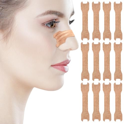 Molbory 100 stycken näsplåster snarkning, extra starka nässtrips bättre andning, lindrar en täppt näsa på grund av förnimmelser allergier anti snarkning näsplåster för sport och sömn (66 x 19 mm)
