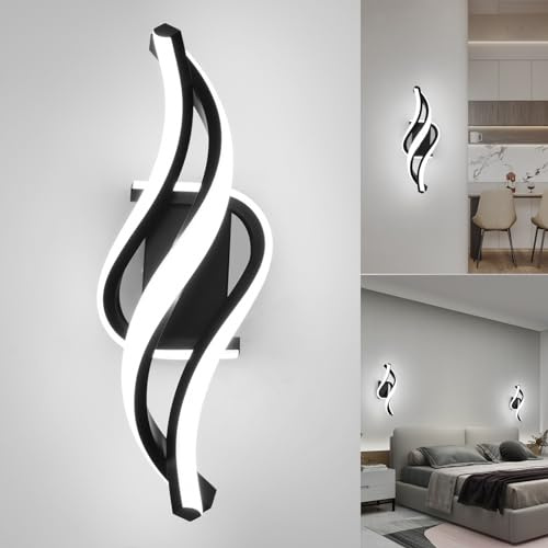 LED Applique Murale intérieur,22W 6000K Lumière blanc froid 1800LM Lampe Murale,Moderne Luminaire Murale,Éclairage Murals Design Incurvée,Appliques Murales pour Chambre,Maison Couloir,Salon,Escalier