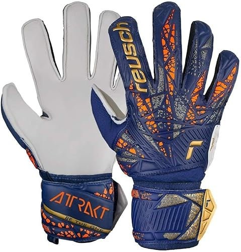 Reusch Kids Attrakt Solid Goalkeeper Gloves Prem Blue/Gold 5