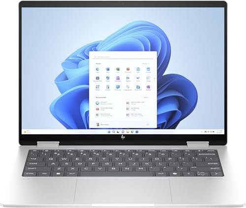 HP 14-fa000sf Ordinateur Portable Convertible 14 2.8K OLED 120 Hz Tactile, PC Portable (AMD Ryzen 7 8840HS, RAM 16 Go, SSD 512 Go, AMD Radeon Graphics, Windows 11), Laptop Argent, Clavier AZERTY
