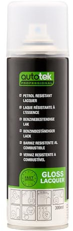 AutoTek Professional Tough & Durable Petrol Resistant Gloss Lacquer for Car Spray Paint -Petrol Resistant Lacquer, 300 ml