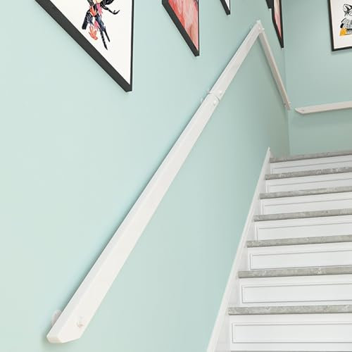 Pasamanos Escalera Madera, Pasamanos de escalera de madera con soportes de metal, montado en la pared barandilla pasamanos con el hardware de montaje completo, pasillo varilla de soporte