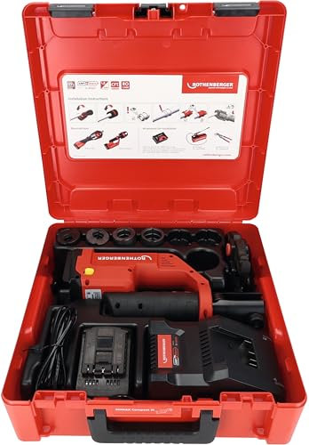 ROTHENBERGER ROMAX COMPACT III Set AMPShare, U, 16 – 20 – 25 – 32 mm, batteria 2 Ah | 1000004428 | pressatrice, raccordi a pressatura, contorno U, 16 – 20 – 25 – 32 mm, 35 mm, metallo 40 mm, plastica