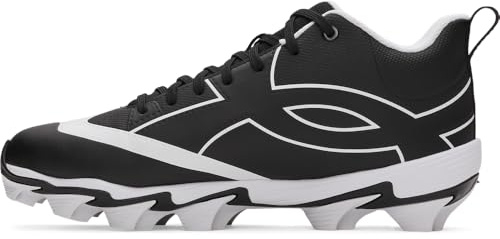 Under Armour Men's Leadoff Icon Mid Baseball Cleats, (001) Black/Black/Anthracite, 8, US