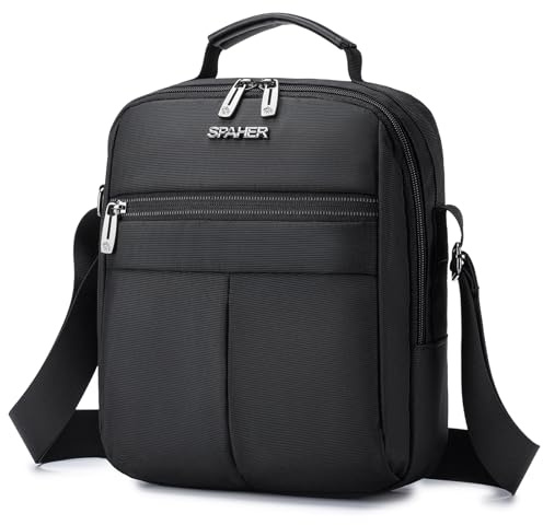 SPAHER - Bolsa Bandolera de Pecho para Hombre, Mensajero Crossbody para iPad, Portadocumentos de Negocios, Regalo