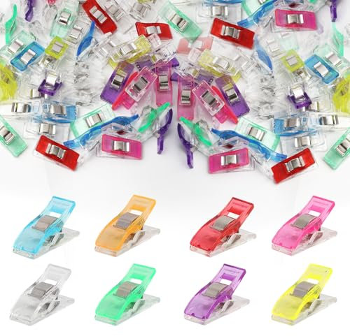 50 PCS Nähklammern Kunststoff, Mehrfarbige Stoffklammern für Nähen und Quilting, Robuste Nähclips zur sicheren Fixierung von Stofflagen, Praktisches Nähzubehör für kreative Projekte