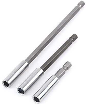 Haosie 3 barre di estensione per punte da trapano, cacciavite da 1/4, supporto per prolunga per trapano, adatto per la maggior parte dei cacciaviti elettrici, trapani elettrici e punte da trapano
