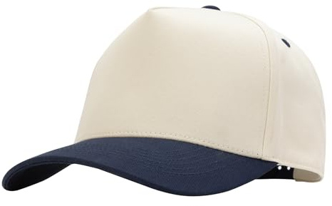 MEINICY Vintage Trendy Trucker Hat, Structured 5-Panel Snapback Hat, Adjustable Cotton Solid or 2-Tone Baseball Cap Men Women