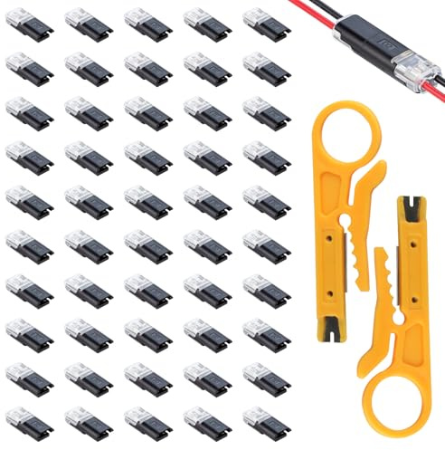 ShiFaKa 50 Pz Connettori Elettrici Rapidi, Morsetti Elettrici 2 Pins | Connettore di Collegamento a Spina 18-22 AWG, Connettore Terminali per Cavi di Auto, Veicoli e Camion