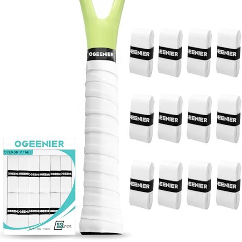 Ogeenier 3/6/12 Pack Griffband Tennisschläger Unisex Anti-Rutsch und Anti-Schweiß für Tennis Griffband, Weich Natürlicher Halt Overgrip Tennisschläger, Badmintonschläger,Squashschläger,Padel