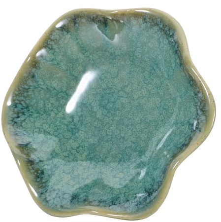 LOLIPPYY Porte-bague En Céramique Jade Vert, Plateau à Bijoux Multifonction Pour Bagues, Colliers Et Bracelets, Rangement Élégant Pour Bureau Et Maison, Décoration Raffinée De Feuille De Lotus