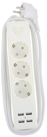 DECORNIJIA Multipresa Elettrica con Porte USB Ciabatta Multipresa Leggera e Multifunzionale in PP Ignifugo con Cavo per Casa e Ufficio Protezione Integrata per Dispositivi Elettronici