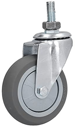 UPALDHOU Ruote Girevoli Resistenti All'usura in PVC da 3 Pollici per Scaffali, Rotelle a Stelo Liscio con Freno per Apparecchiature Mediche (niente freni)