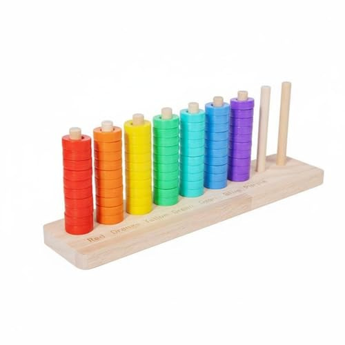 CoudarTitie Children Stacking s Wooden Stacker Toy Sorting Board Peg Puzzle Fine Motor Toy Early Learning Material Wood suitable for preschool stations family learning