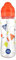 dBb Remond Biberon L.O -large ouverture- 330 ml en verre - Tétine 2ème âge, en silicone à valve anticolique - Débit adapté à la succion de bébé – Fabriqué en France - Motif géométrique - Orange