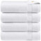 X11 Homeware Bath Towels Pack of 4 Egyptian Cotton Towel Set Highly Absorbent Soft Bathroom Towels Set of 4 Ring Spun Cotton Quick Dry Large Towels (White)