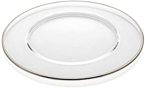 SWEET HOME Sottopiatto in Vetro Trasparente con Bordo Platino cod.SV00360PT cm diam.32 by Varotto & Co.