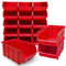 HMH 15x Stapelboxen Rot Größe 4 Werkstatt Garage Keller rote Sichtlagerboxen (LxBxH) 340x222x157mm Lagerboxen Sichtlagerkästen Kleinteile Aufbewahrung