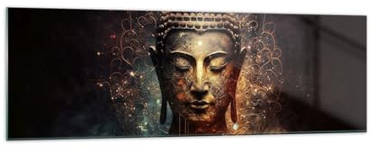 Vidrios decorativos 160x50cm Cuadro Sobre Vidrio Moderno Buda Meditación Religión Grande XXL Cocina Cuadros Pared Impresiones Decoracion Salon Impresión en Cristal Wall Art Prints GAB160x50-5775