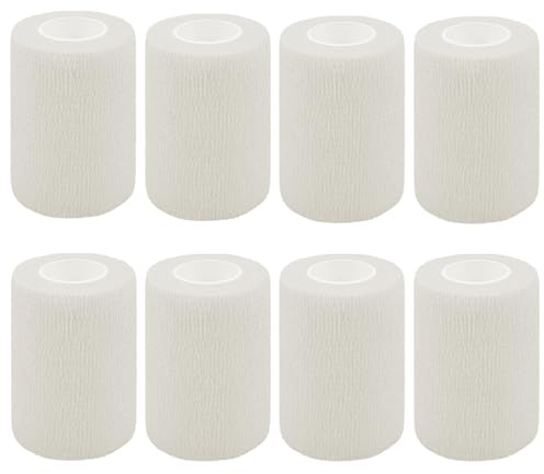 QiGui 8 vendajes autoadhesivos, 7,5 cm x 4,5 m, material de vendaje para caballos, perros y personas, vendaje autoadhesivo y elástico, vendaje de fijación autoadhesivo