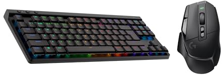 Logitech G G502 X LIGHTSPEED Souris Gaming Sans Fil avec boutons optiques-mécaniques hybrides LIGHTFORCE, Logitech G G515 LIGHTSPEED TKL profilé Clavier gaming sans fil, Clavier Français AZERTY-Noir