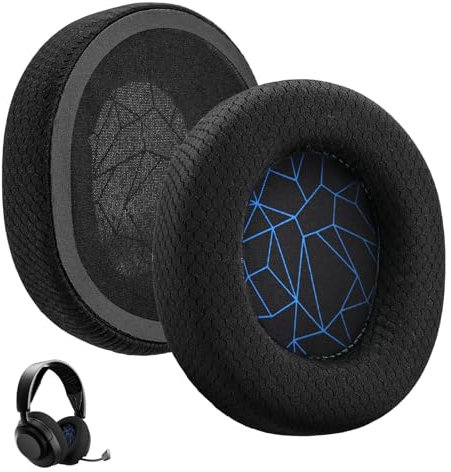 2PCS Earpads Replacement for SteelSeries Gaming Headset Ear Pads Cushion Earmuffs for Arctis 1/3 / 5/7 / 7+ / 7P / 7P+ / 7X / 7X+ / 9 / 9X / Pro/Prime Wireless Headphones Black Fabric with Blue