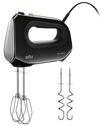 Braun Multimix 2 Hand Mixer Black - beaters, dough hooks, accessory bag