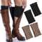 HSLPSM 2 Paare Stulpen Damen Kurz, Damen Beinstulpen Winter Warme Kurze, Stulpen Damen, Beinwärmer Gestrickte Bein Wärmer Legwarmer Für Damen Mädchen (Khaki,Schwarz)