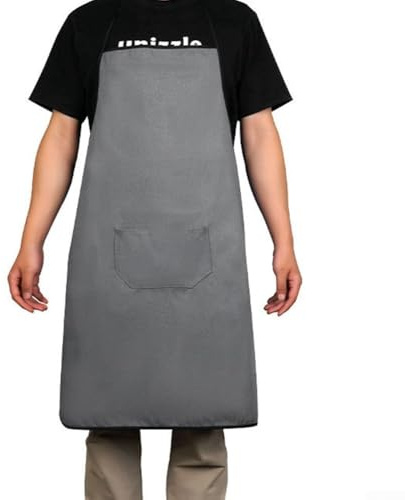 Bebykilemi Grembiule da saldatura, resistente, resistente al fuoco, con tasca portaoggetti, per attrezzature di sicurezza industriali per la lavorazione dei metalli (grigio)