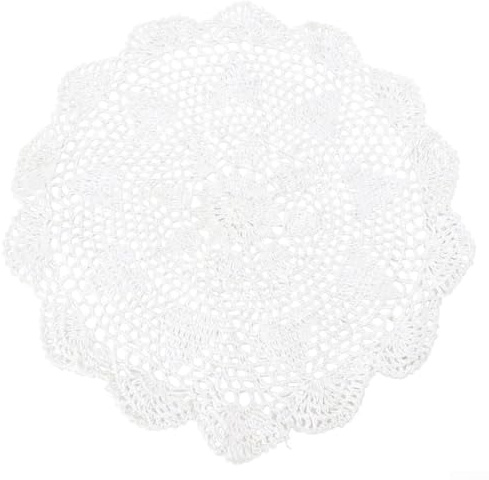 ZMdooreasy Mantel de encaje redondo vintage de algodón de ganchillo tapete decorativo para mesa de comedor, cafetería, tienda, hotel, decoración del hogar (50 cm, blanco)