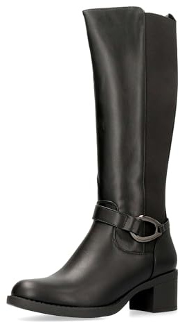 amarpies Bota Caña Alta Confort Elástico Mujer - 40, Negro