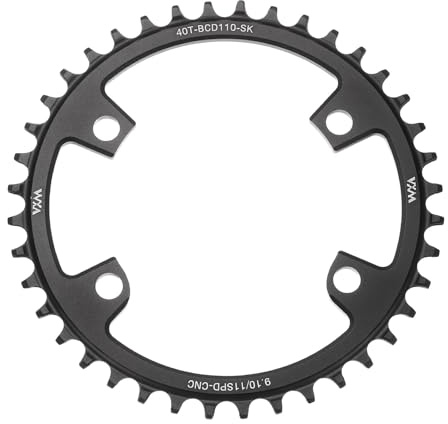 sourcing map 110BCD Bike Chainring 40T 9/10/11 Speed 168mm Diameter Round Aluminum Narrow Wide Tooth Bike Chainwheel for MTB Road Bike, Black