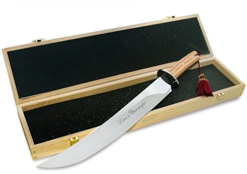 Sciabola da Champagne Maserin, Acciaio Inox 420, Manico in Legno, Lunghezza Totale 51 cm, Lama 40 cm, con Cofanetto in Legno
