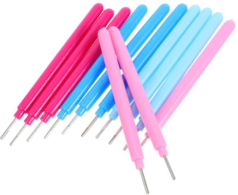 Hemobllo 12 Piezas Bolígrafo de Quilling para Enrollar Papel Agujas Ranuradas, Plástico y Acero Inoxidable, Resistente al Agua, Adecuado para Proyectos Hechos a Mano y Creación de Tarjetas
