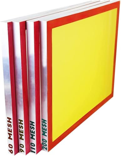 goldsift Trockensieb-Set (20 x 24) Aluminiumrahmen, 4 Maschengrößen: 60, 90, 110, 200 (Mikron entspricht 250, 165, 149, 75), 3 weiß, 1 gelb, 1,2 m²