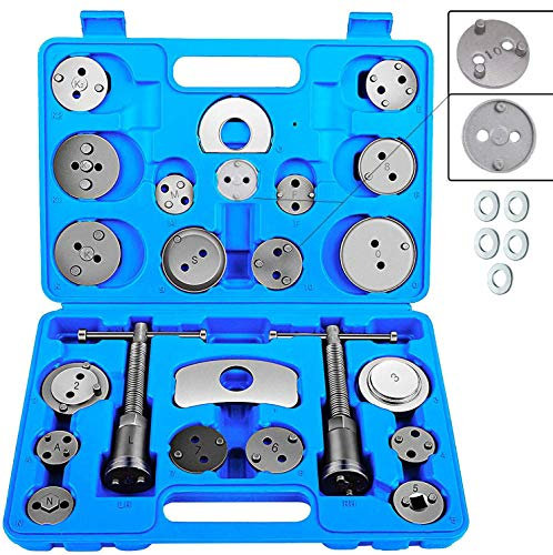 JOMAFA - REPOSICIONADOR DE PISTONES DE FRENOS CON ROSCA 24 PIEZAS + 5 arandelas (para reposicionar el pistón de freno al cambiar los discos, las zapatas o las pastillas de freno)