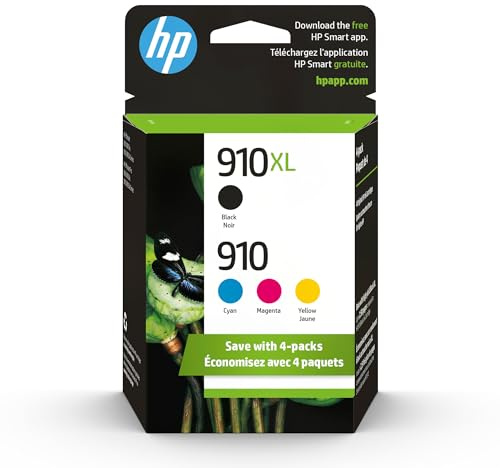 HP 910 Black, Cyan, Magenta, Black Ink Cartridge (Black XL + CMY)