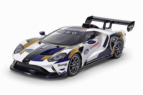 TAMIYA 1:10 RC Ford GT Mk.II 2020 (TT-02), ferngesteuertes Auto, RC Fahrzeug, Modellbau, Bausatz zum Zusammenbauen, Bausatzmodell 58689 Mehrfarbig