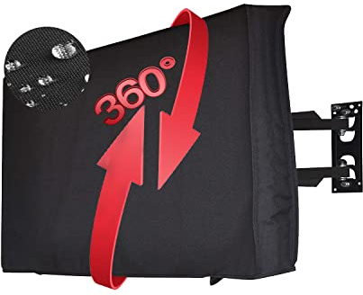 COOSOO Outdoor TV Cover Television Cover Waterproof Universal Protector for LCD LED Plasma Television Sets Compatible with Standard Mounts Stands Built In Remote Controller Storage (60-65)