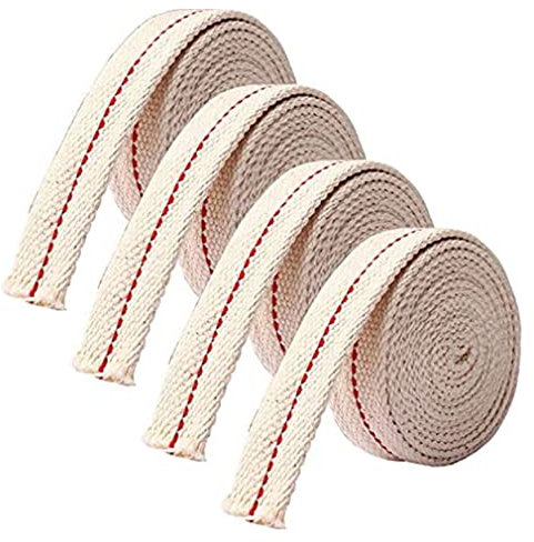 8m/26ft Kerosene Lamp Wick - 4 Rolls, 3/4 Inch Flat Cotton for Oil, Paraffin Lanterns